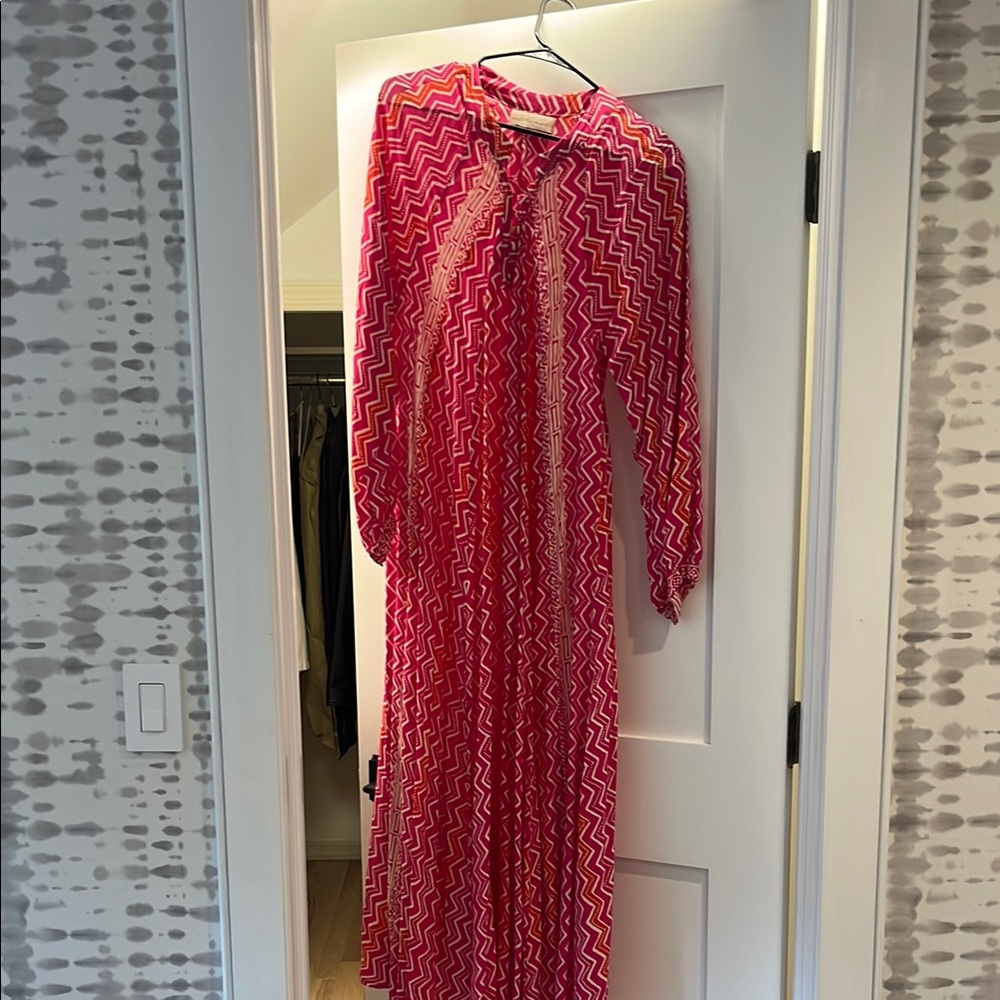 Pink Zigzag Natalie Martin  Patterned Maxi Dress
